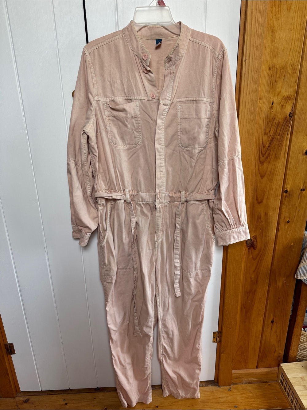 Old Navy Blush Pink Button-Front Jumpsuit